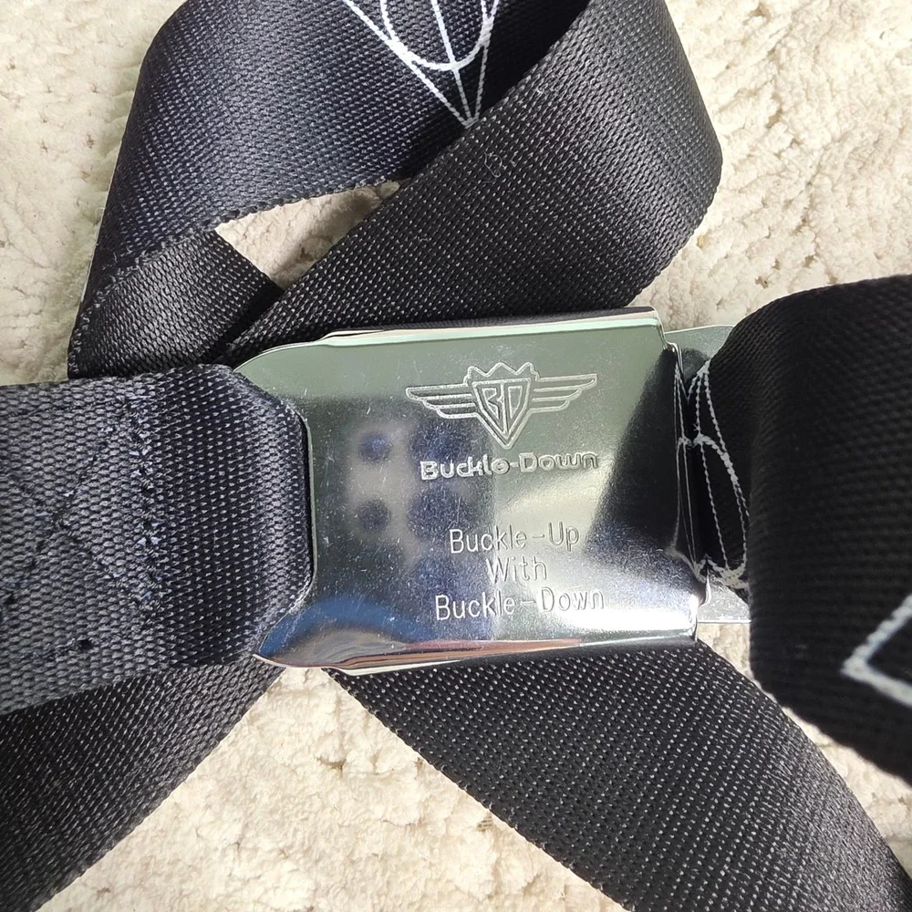 Buckle-Down Harry Potter Deathly Hallows Seatbelt Belt Black Fits 24